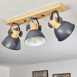 Lampes Vintages & Rétros-hofstein Plafonnier Orny Bois clair, 3 lumières