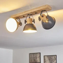 Lampes Vintages & Rétros-hofstein Plafonnier Orny Bois clair, 3 lumières