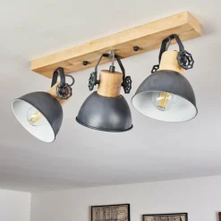 Lampes Vintages & Rétros-hofstein Plafonnier Orny Bois clair, 3 lumières