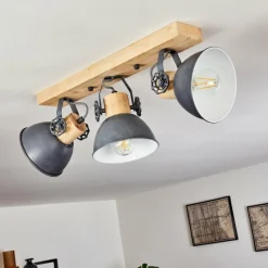 Lampes Vintages & Rétros-hofstein Plafonnier Orny Bois clair, 3 lumières