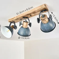 Lampes Vintages & Rétros-hofstein Plafonnier Orny Bois clair, 3 lumières