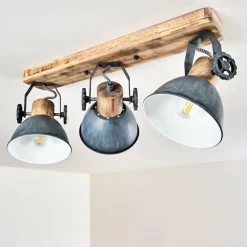 Lampes Vintages & Rétros-hofstein Plafonnier Orny Bois clair, 3 lumières