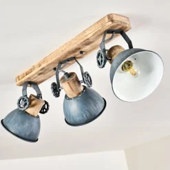 Lampes Vintages & Rétros-hofstein Plafonnier Orny Bois clair, 3 lumières