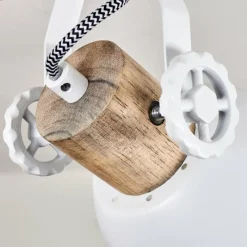 Lampes Industrielles-hofstein Plafonnier Orny Bois clair, Blanc, 4 lumières