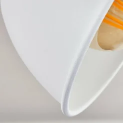 Lampes Industrielles-hofstein Plafonnier Orny Bois clair, Blanc, 4 lumières