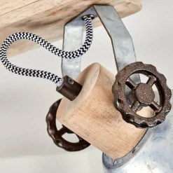 Lampes Industrielles-hofstein Plafonnier Orny Bois clair, Argenté, 3 lumières