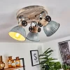 Lampes Industrielles-hofstein Plafonnier Orny Bois clair, Nickel mat, 3 lumières