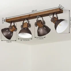 Lampes Vintages & Rétros-hofstein Plafonnier Orny Bois foncé, 4 lumières