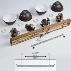 Lampes Vintages & Rétros-hofstein Plafonnier Orny Bois foncé, 4 lumières