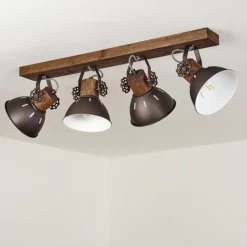 Lampes Vintages & Rétros-hofstein Plafonnier Orny Bois foncé, 4 lumières