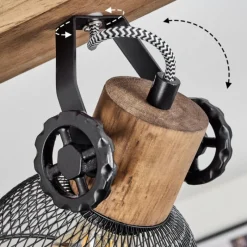 Lampes Industrielles-hofstein Plafonnier Orny Bois foncé, Noir, 3 lumières