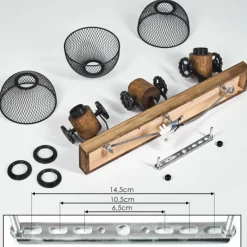 Lampes Industrielles-hofstein Plafonnier Orny Bois foncé, Noir, 3 lumières