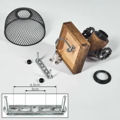 Lampes Industrielles-hofstein Plafonnier Orny Bois foncé, Noir, 1 lumière