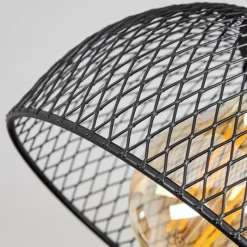 Lampes Industrielles-hofstein Plafonnier Orny Bois foncé, Noir, 1 lumière