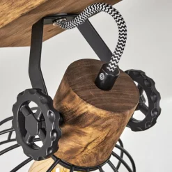 Lampes Industrielles-hofstein Plafonnier Orny Bois foncé, Noir, 4 lumières