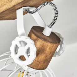 Lampes Industrielles-hofstein Plafonnier Orny Bois foncé, Blanc, 3 lumières