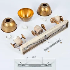 Lampes Dorées-hofstein Plafonnier Orny Bronze, Bois clair, 3 lumières