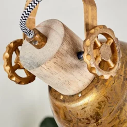 Lampes Industrielles-hofstein Plafonnier Orny Bronze, Bois clair, 1 lumière