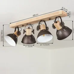 Lampes Vintages & Rétros-hofstein Plafonnier Orny Brun, 4 lumières