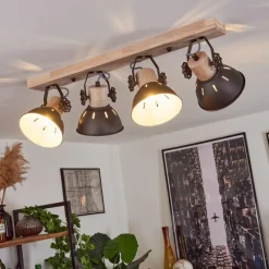 Lampes Vintages & Rétros-hofstein Plafonnier Orny Brun, 4 lumières