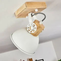 Lampes Industrielles-hofstein Plafonnier Orny Brun, Blanc, 1 lumière