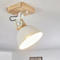 Lampes Industrielles-hofstein Plafonnier Orny Brun, Blanc, 1 lumière