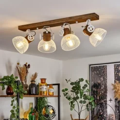 Lampes Industrielles-hofstein Plafonnier Orny Brun, Blanc, 4 lumières