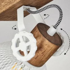 Lampes Industrielles-hofstein Plafonnier Orny Brun, Blanc, 3 lumières