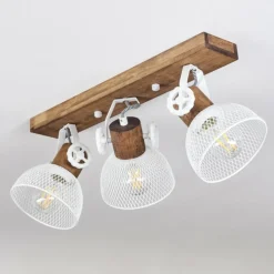 Lampes Industrielles-hofstein Plafonnier Orny Brun, Blanc, 3 lumières