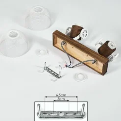 Lampes Industrielles-hofstein Plafonnier Orny Brun, Blanc, 2 lumières