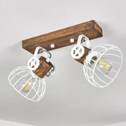 Lampes Industrielles-hofstein Plafonnier Orny Brun, Blanc, 2 lumières