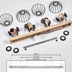 Lampes Industrielles-hofstein Plafonnier Orny Brun, Écru, 4 lumières