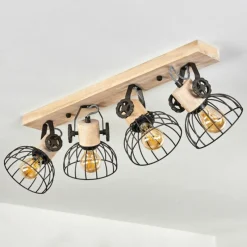 Lampes Industrielles-hofstein Plafonnier Orny Brun, Écru, 4 lumières