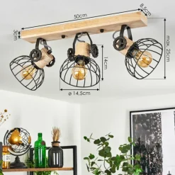 Lampes Industrielles-hofstein Plafonnier Orny Brun, Écru, 3 lumières