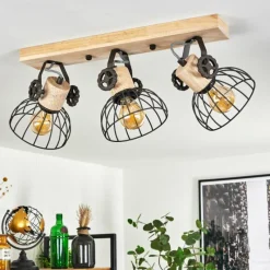 Lampes Industrielles-hofstein Plafonnier Orny Brun, Écru, 3 lumières