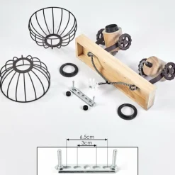 Lampes Industrielles-hofstein Plafonnier Orny Brun, Écru, 2 lumières