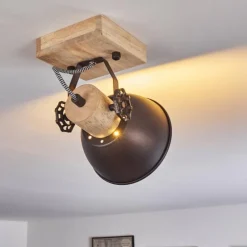 Lampes Industrielles-hofstein Plafonnier Orny Brun, Noir, 1 lumière