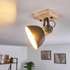 Lampes Industrielles-hofstein Plafonnier Orny Brun, Noir, 1 lumière