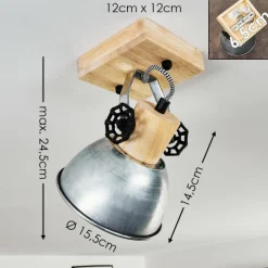 Lampes Industrielles-hofstein Plafonnier Orny Brun, Zingué, 1 lumière