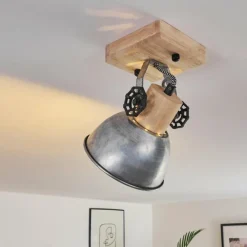 Lampes Industrielles-hofstein Plafonnier Orny Brun, Zingué, 1 lumière