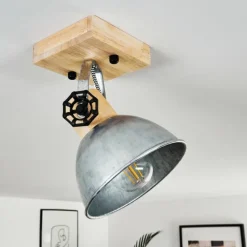 Lampes Industrielles-hofstein Plafonnier Orny Brun, Zingué, 1 lumière