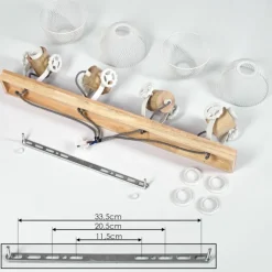 Lampes Industrielles-hofstein Plafonnier Orny Écru, Blanc, 4 lumières