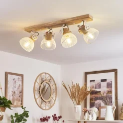 Lampes Industrielles-hofstein Plafonnier Orny Écru, Blanc, 4 lumières