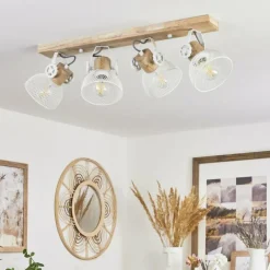 Lampes Industrielles-hofstein Plafonnier Orny Écru, Blanc, 4 lumières