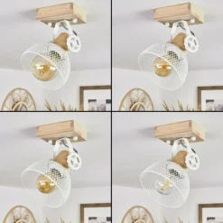 Lampes Industrielles-hofstein Plafonnier Orny Écru, Blanc, 1 lumière