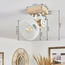 Lampes Industrielles-hofstein Plafonnier Orny Écru, Blanc, 1 lumière