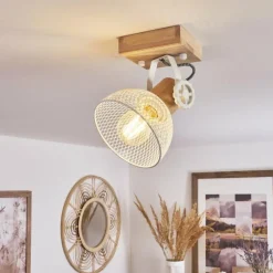 Lampes Industrielles-hofstein Plafonnier Orny Écru, Blanc, 1 lumière