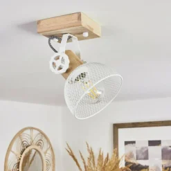 Lampes Industrielles-hofstein Plafonnier Orny Écru, Blanc, 1 lumière