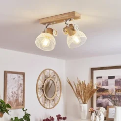 Lampes Industrielles-hofstein Plafonnier Orny Écru, Blanc, 2 lumières