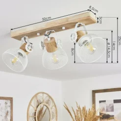 Lampes Industrielles-hofstein Plafonnier Orny Écru, Blanc, 3 lumières